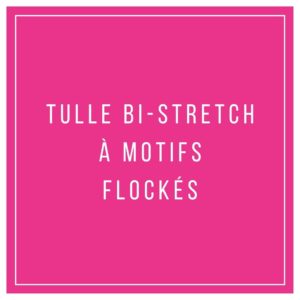 Tulle bi-stretch à motifs flockés