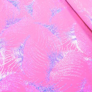 Lycra holo feather rose clair