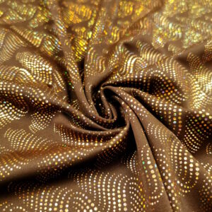 Lycra holo motif onde marron et or