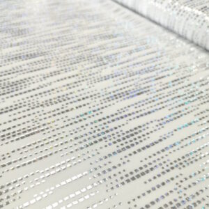 Lycra blanc à motifs lignes pointillées