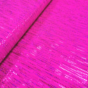 Lycra rose à motifs lignes pointillées