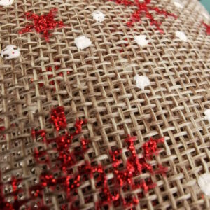 Toile imitation jute - FLOCONS DE NOËL